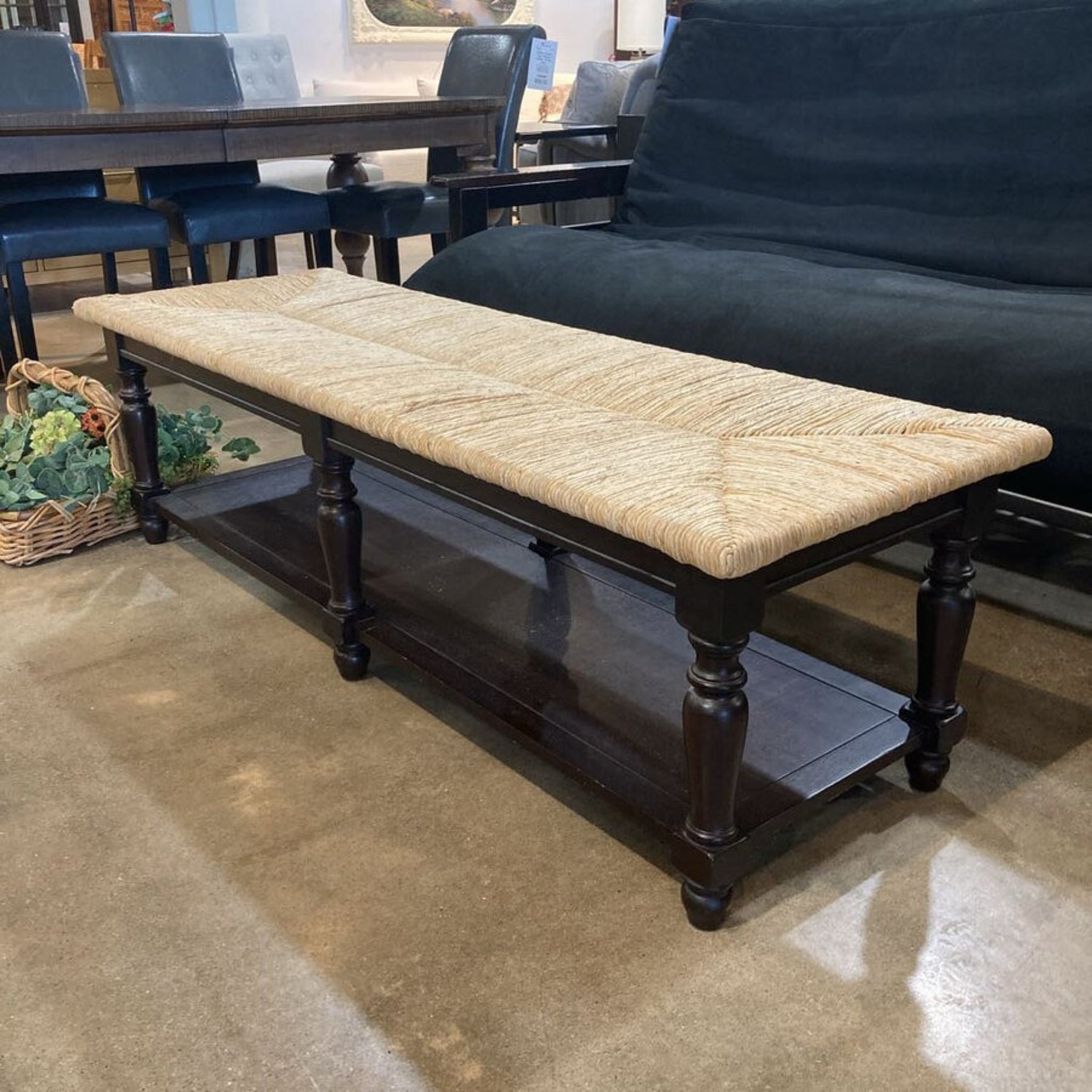Pottery Barn Woven Wicker Top Bench - image-2