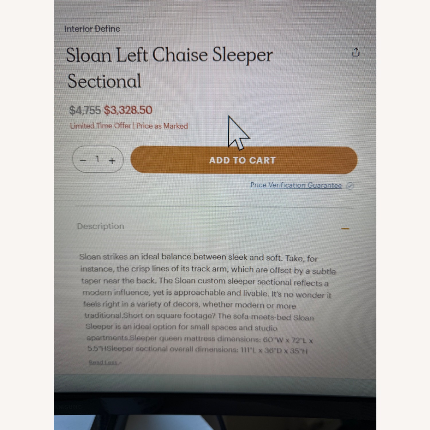 Interior Define Sloan Sleeper Sofa  - image-4