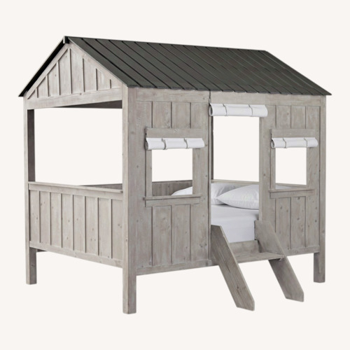 Used Restoration Hardware Cabin Light Gray Wood Full Bed for sale on AptDeco