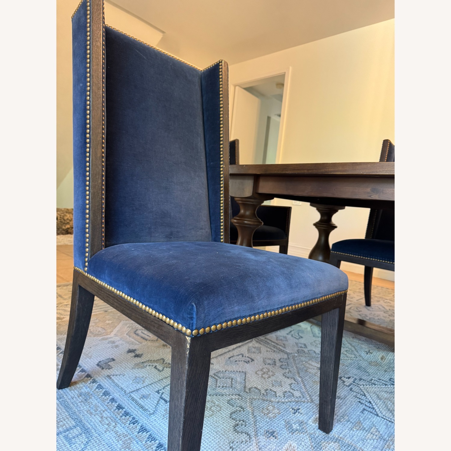 Restoration Hardware 17th C. Monastery Dining Table & Ames Fabric Dining Chairs   - image-2