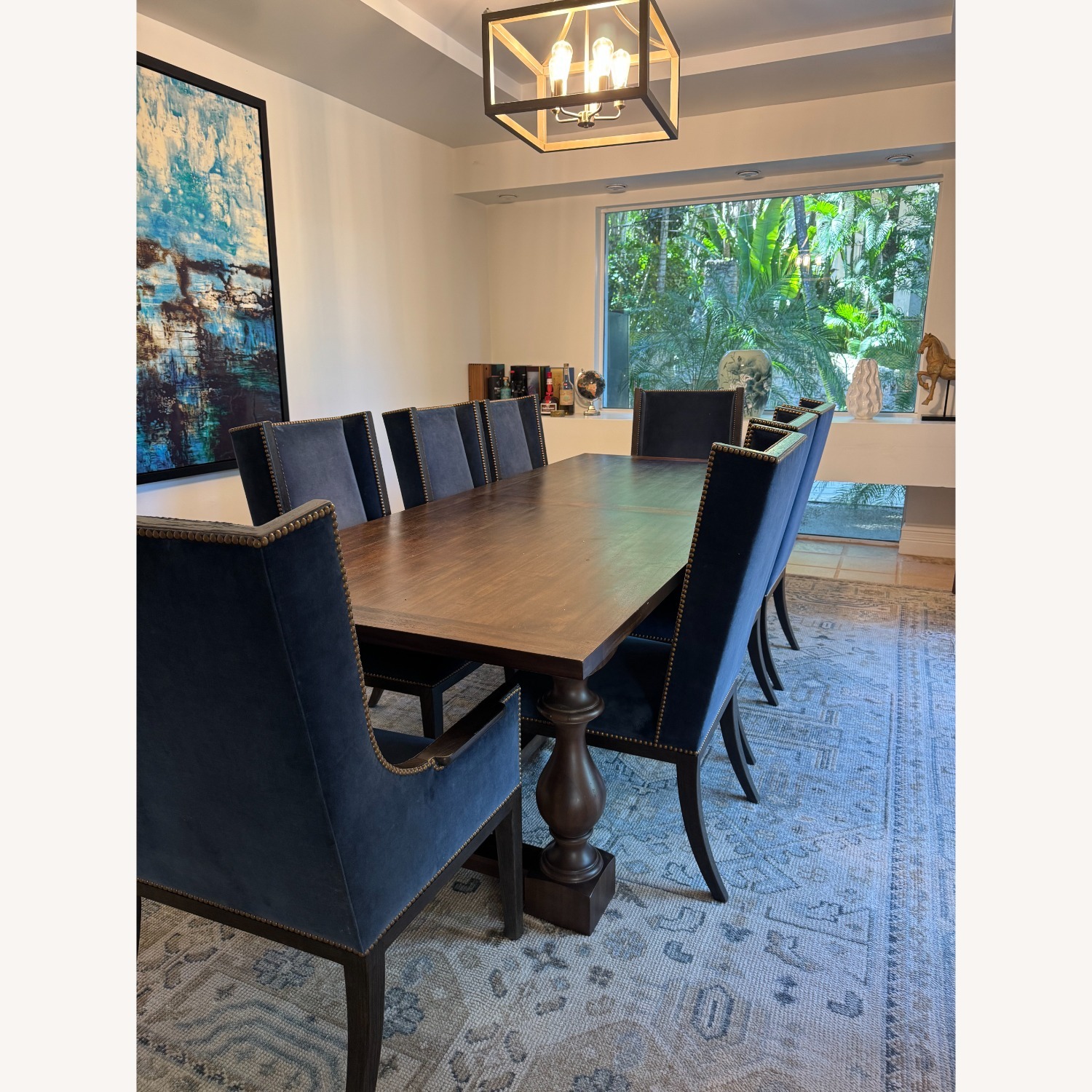 Restoration Hardware 17th C. Monastery Dining Table & Ames Fabric Dining Chairs   - image-1
