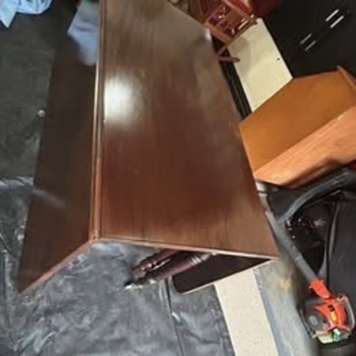 Dark Brown Wood Dining Table - image-5