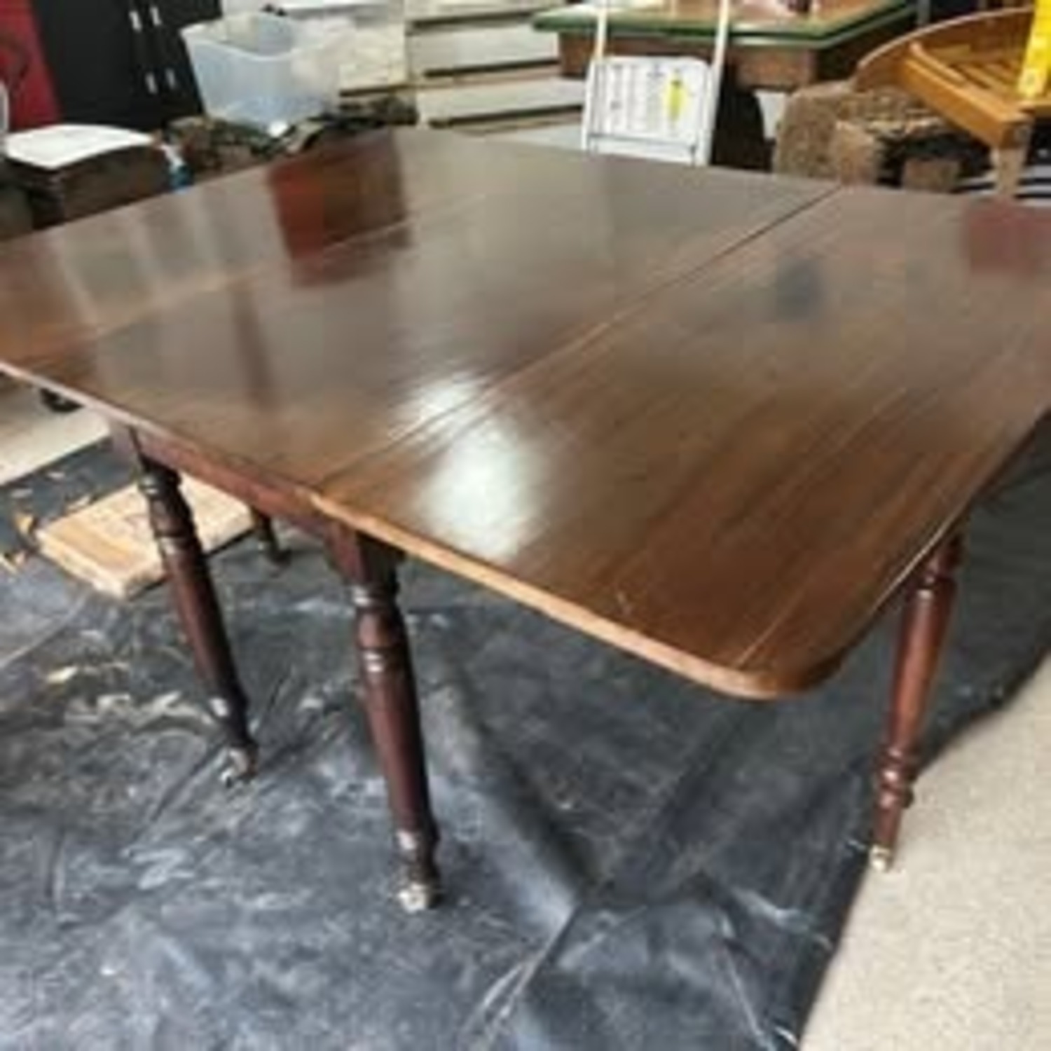 Dark Brown Wood Dining Table - image-1
