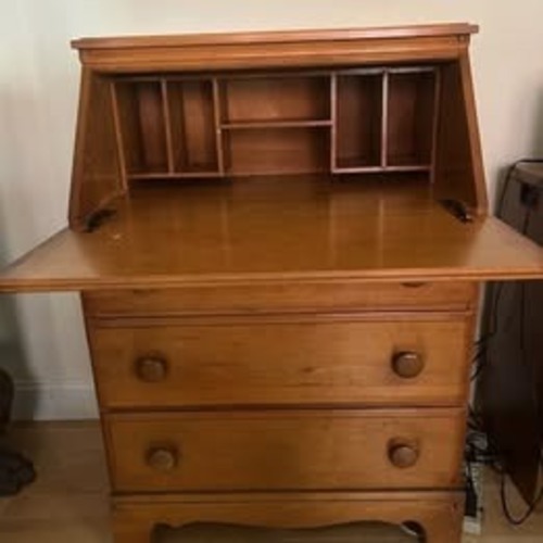 Used Modern Blonde Maple Writing Desk for sale on AptDeco