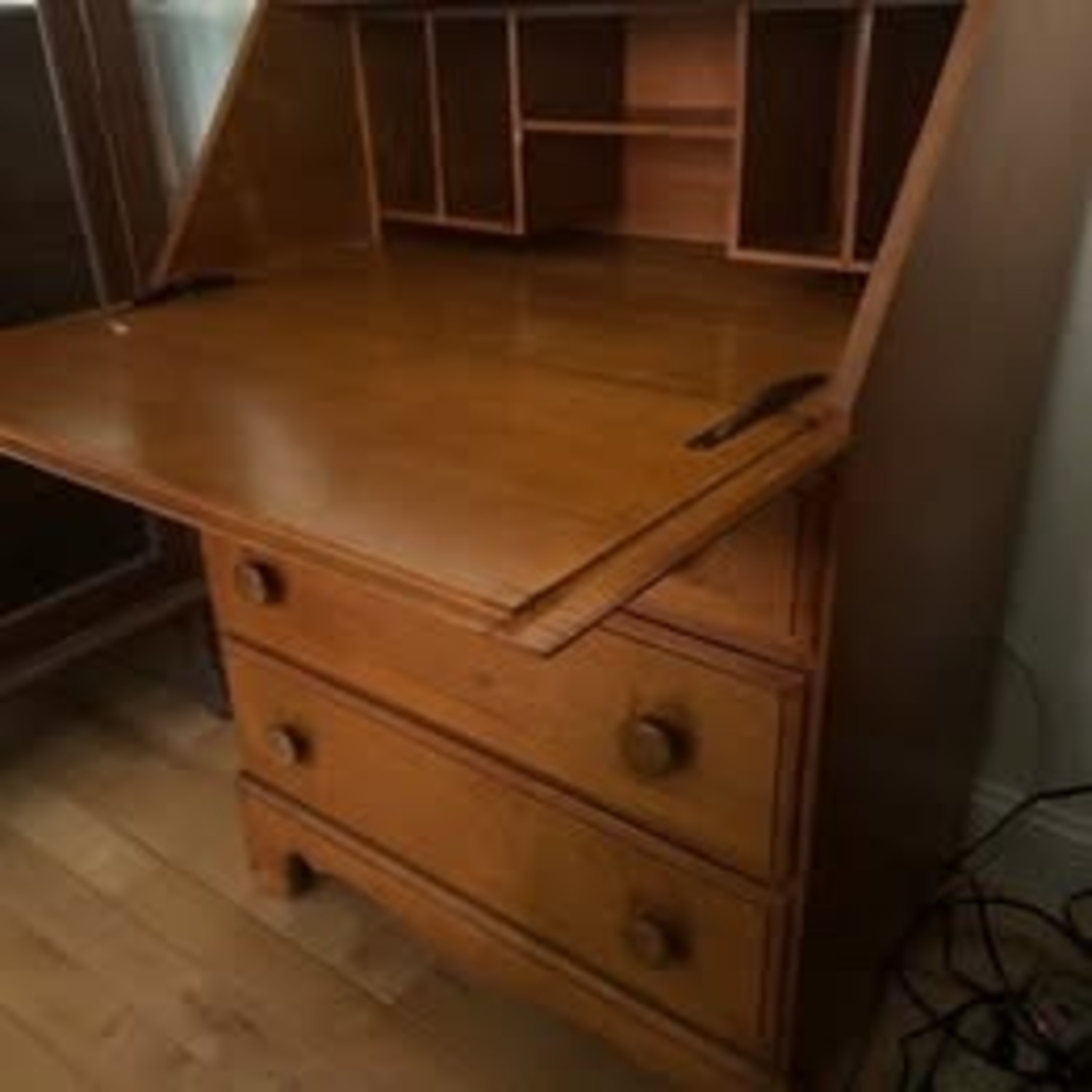 Modern Blonde Maple Writing Desk - image-2