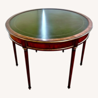 Louis Xvi Style Mahogany & Brass FlipTop Table