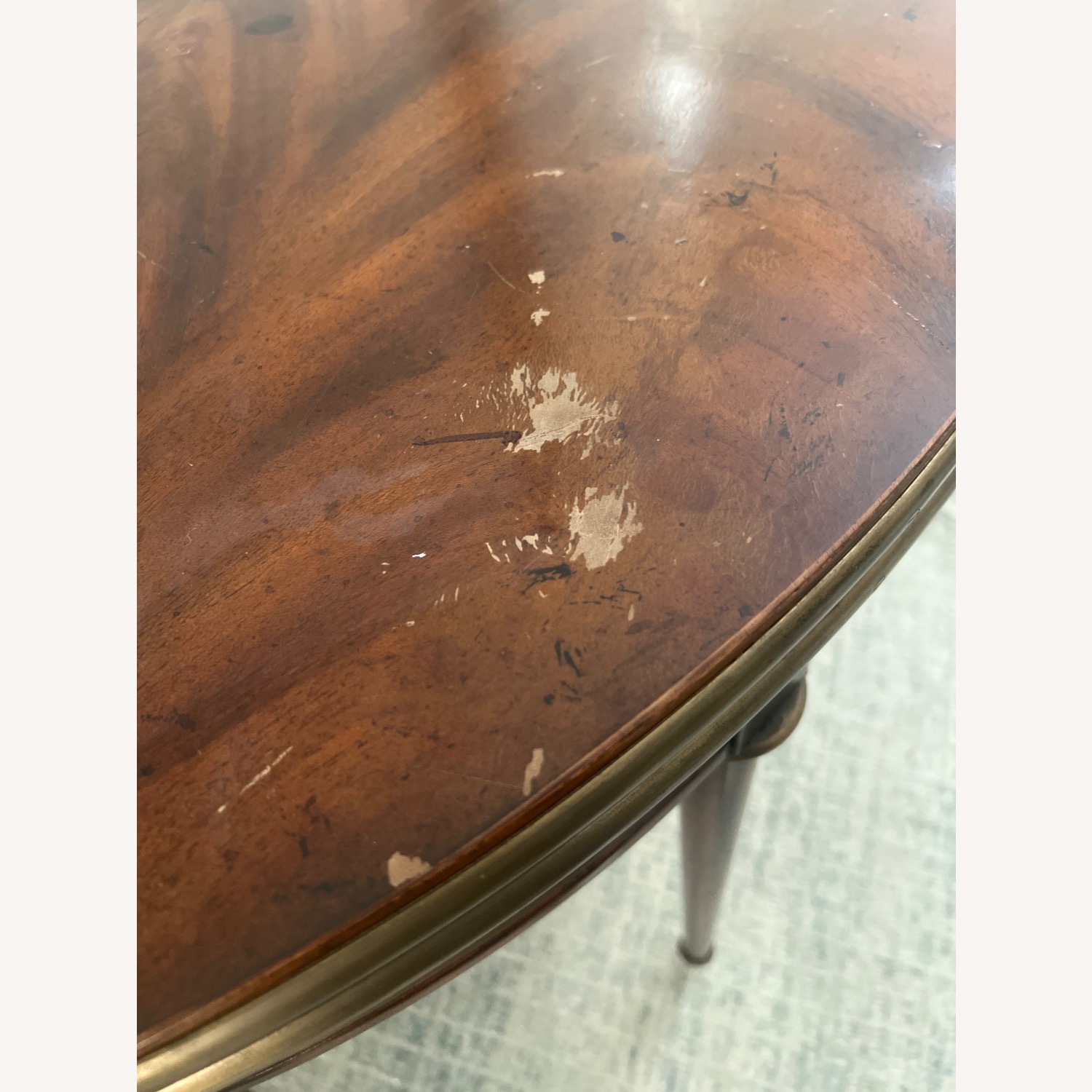 Louis Xvi Style Mahogany & Brass FlipTop Table - image-3