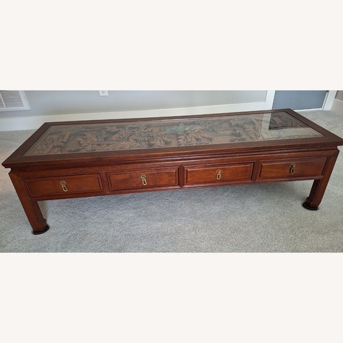 Used Ming Dynasty Hard Carved Teak Coffee Table for sale on AptDeco