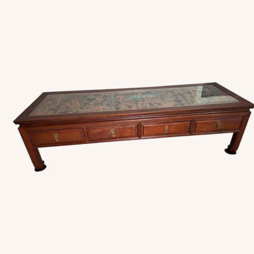 Used Ming Dynasty Hard Carved Teak Coffee Table for sale on AptDeco