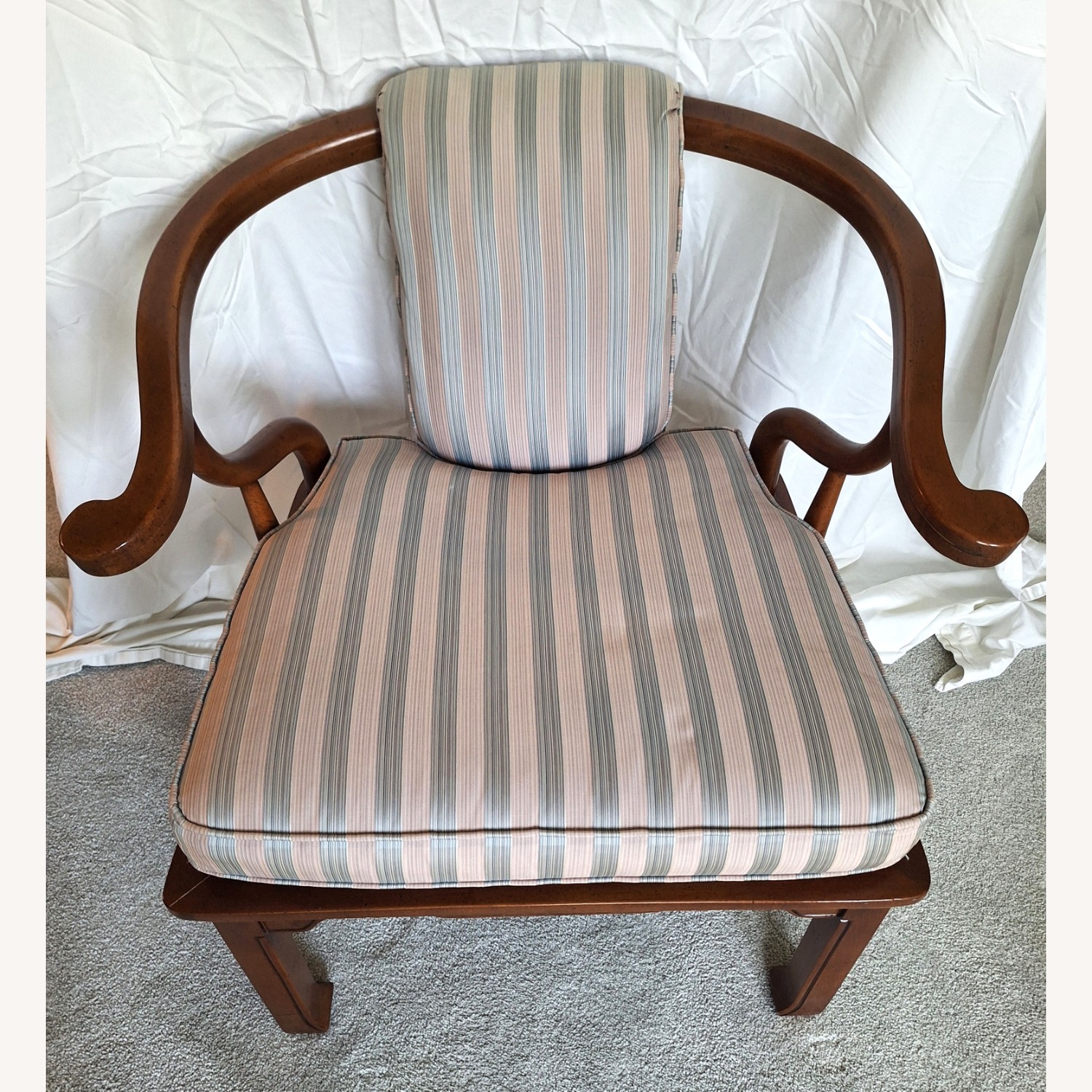 Heritage Lace Dark Brown Wood Armchair - image-2