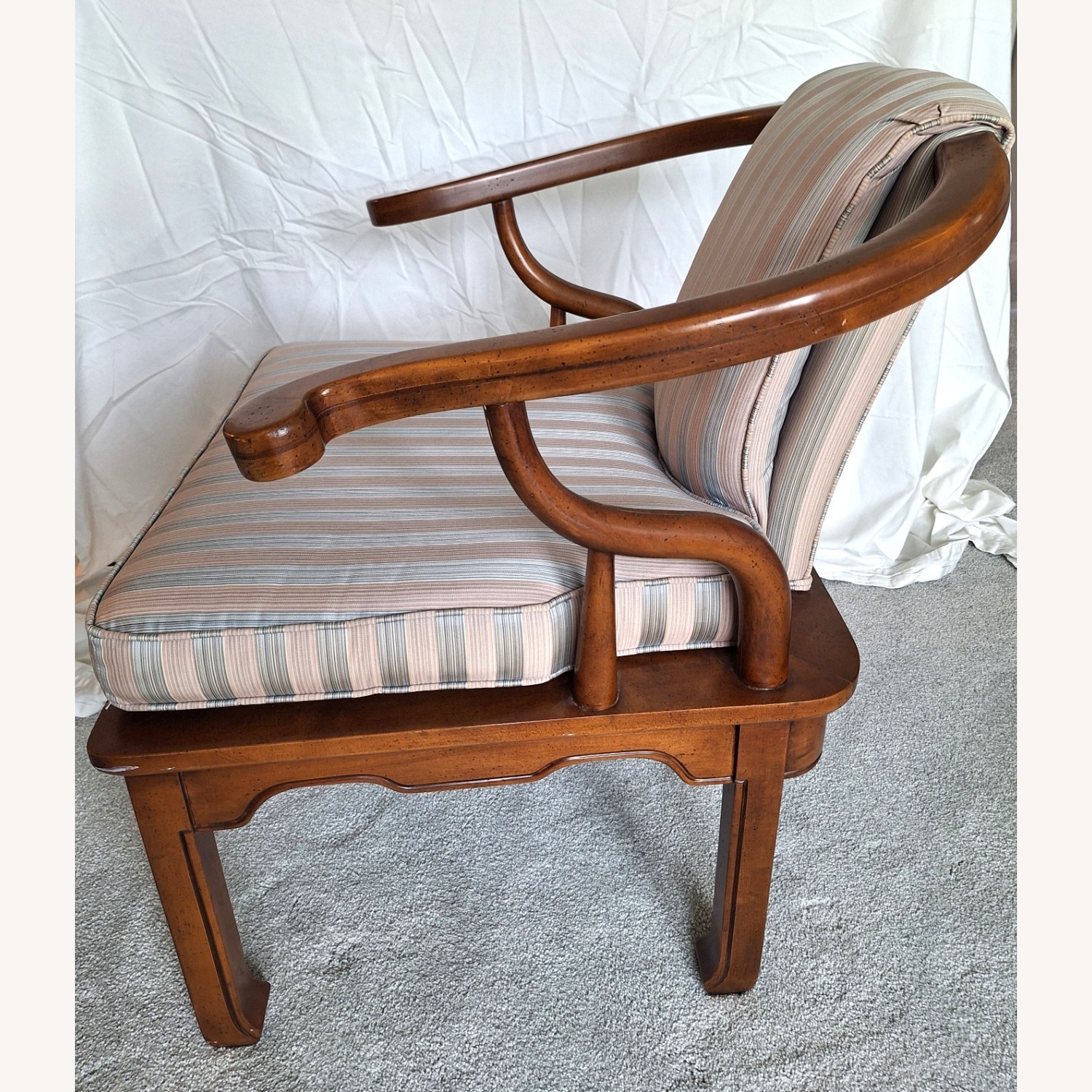 Heritage Lace Dark Brown Wood Armchair - image-3