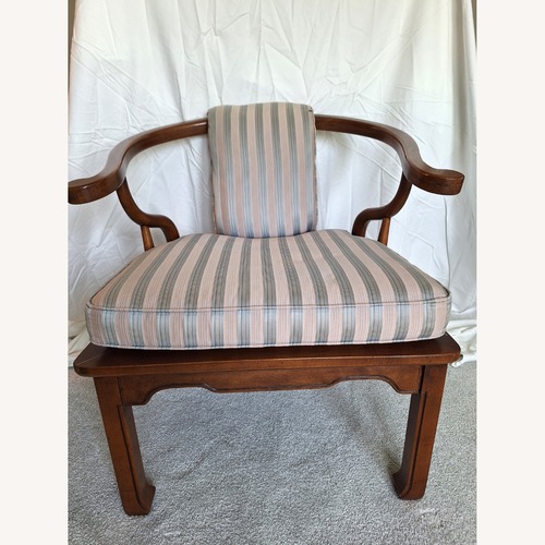 Used Heritage Lace Dark Brown Wood Armchair for sale on AptDeco