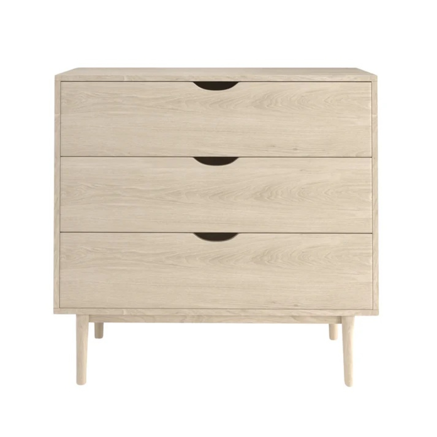 Blonde Wood Three Drawer Dresser - image-4