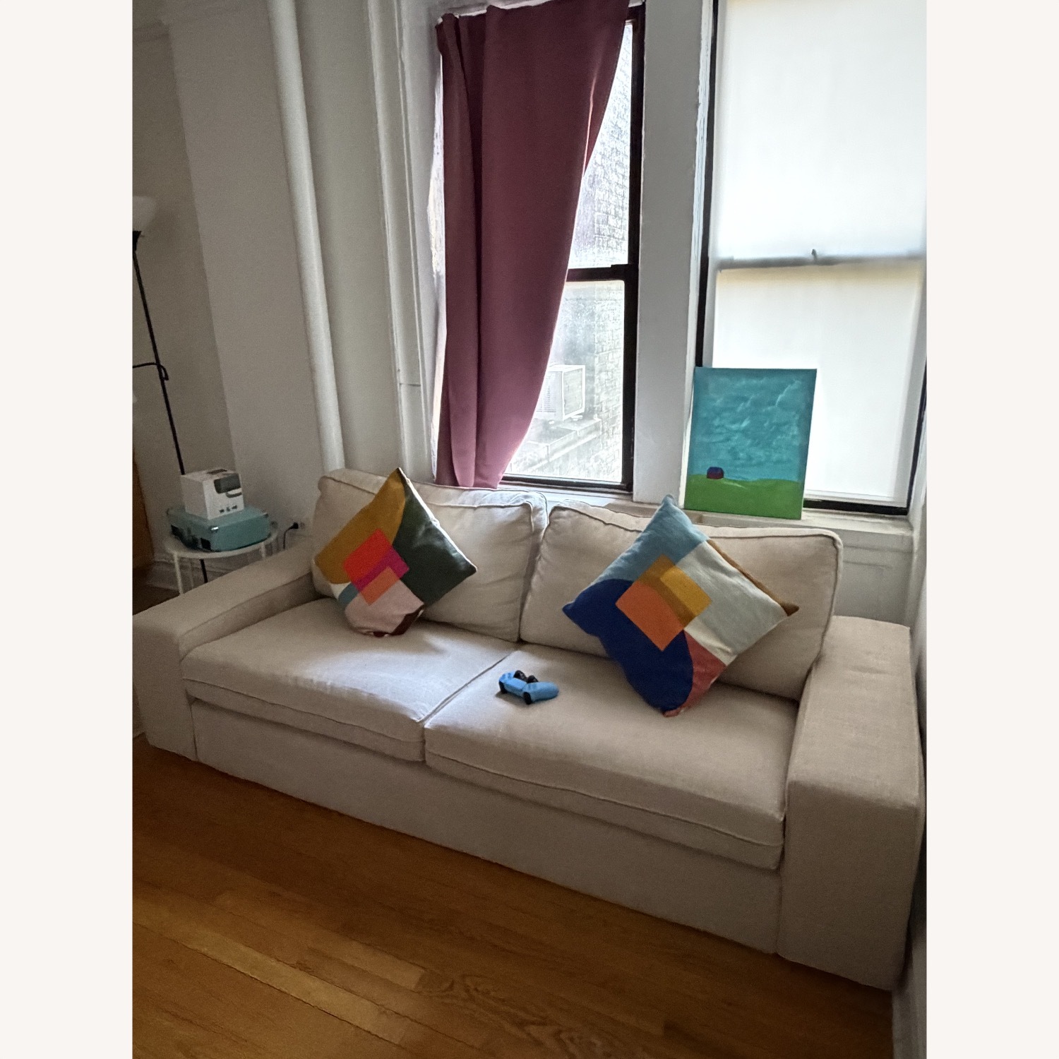 IKEA KIVIK White Wood Loveseat - image-6