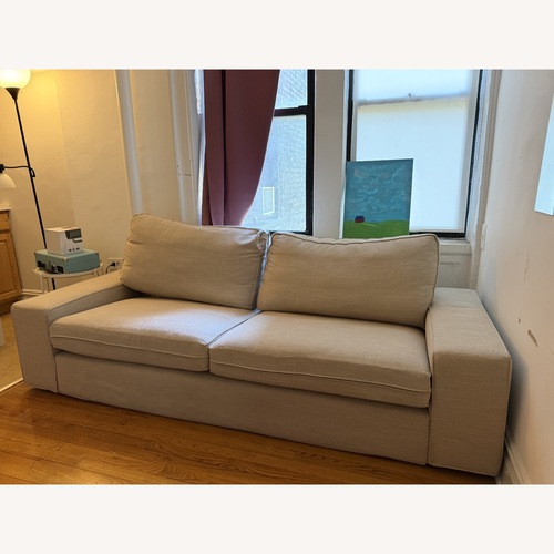 Used IKEA KIVIK White Wood Loveseat for sale on AptDeco