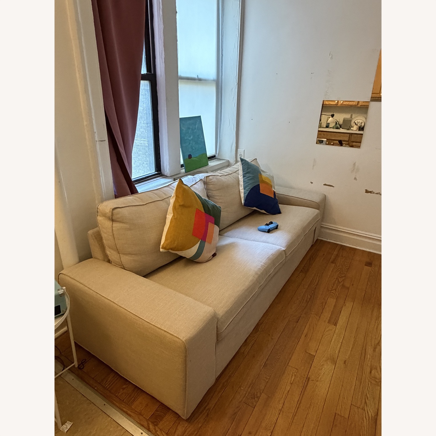 IKEA KIVIK White Wood Loveseat - image-3