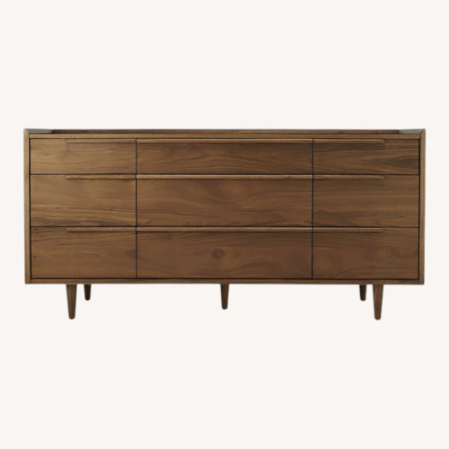 Used Tate 68" Walnut Wood 9-Drawer Dresser for sale on AptDeco