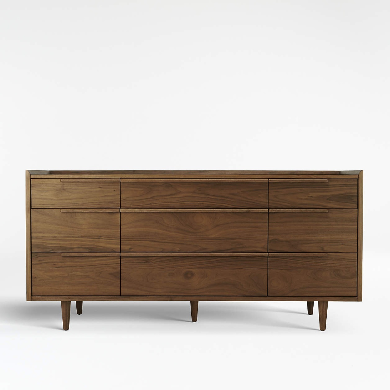Tate 68" Walnut Wood 9-Drawer Dresser - image-6