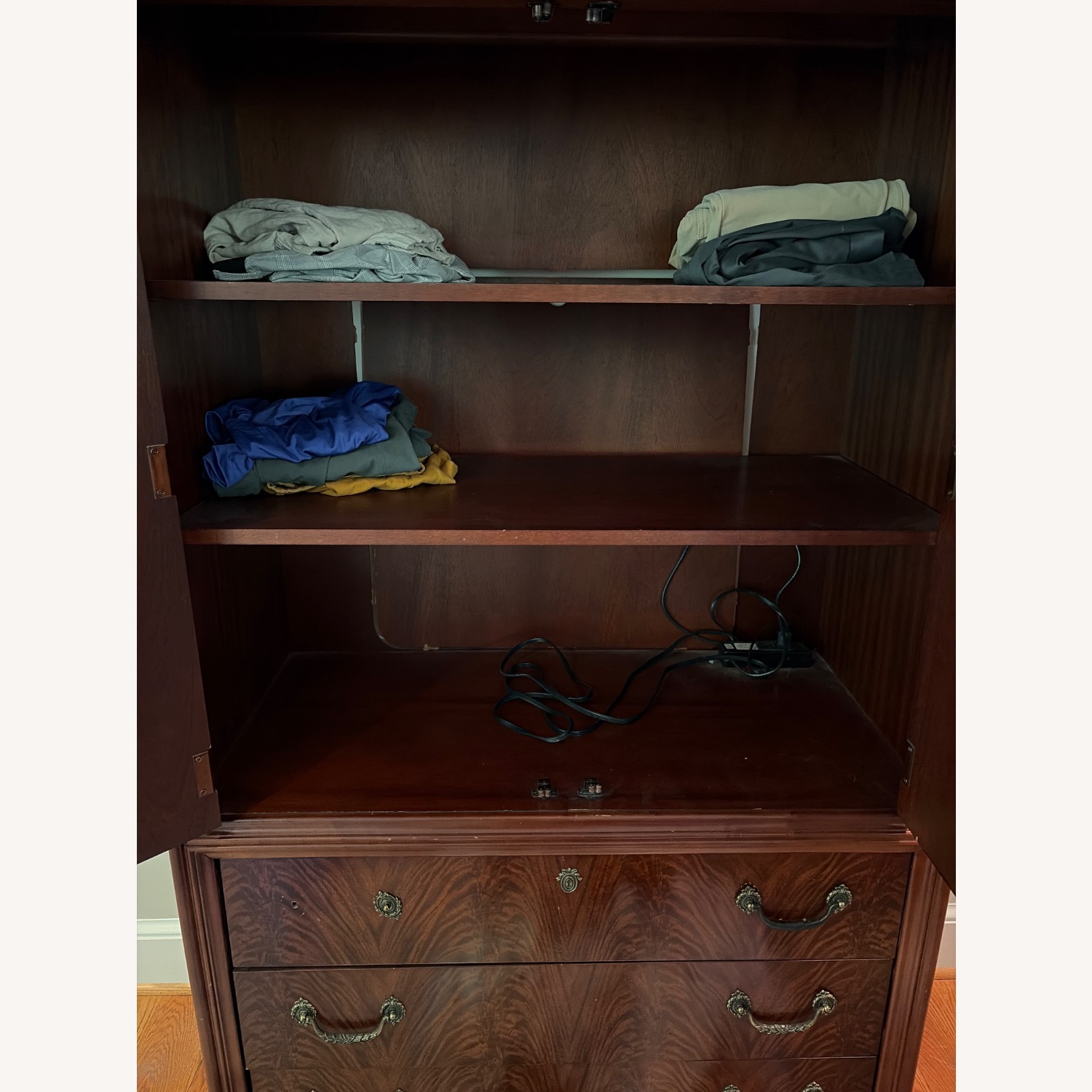 Drexel Studios Dark Brown Wood Armoire - image-7