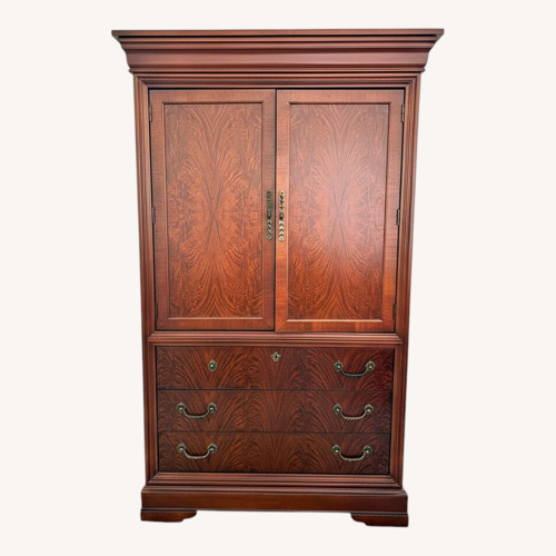 Used Drexel Studios Dark Brown Wood Armoire for sale on AptDeco