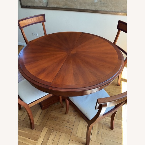 Used Grange French Cherry Dining Table and Four Chairs for sale on AptDeco