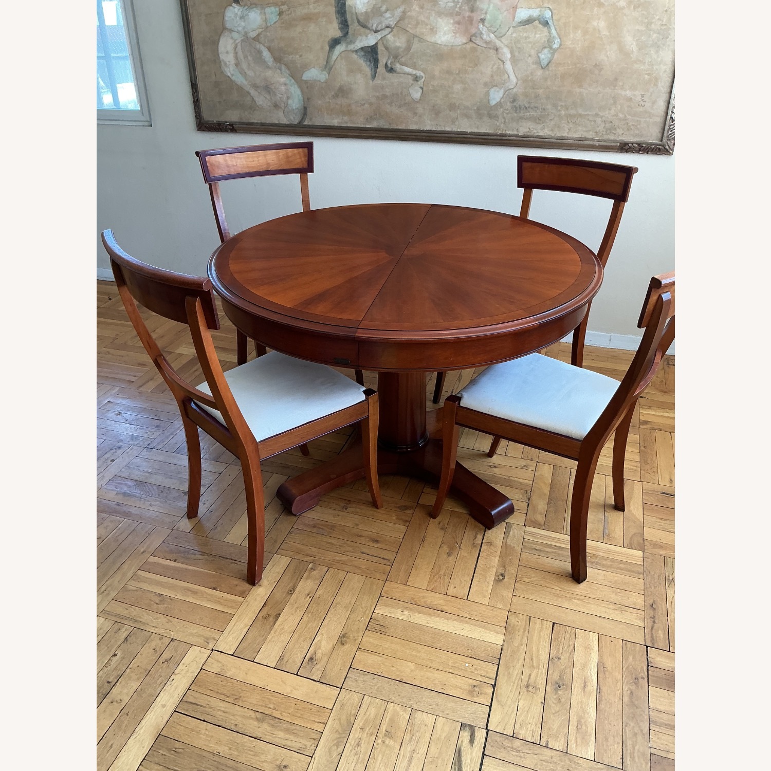 Grange French Cherry Dining Table and Four Chairs - image-1
