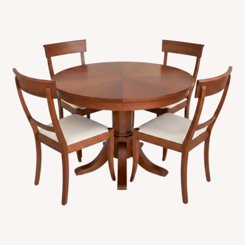 Used Grange French Cherry Dining Table and Four Chairs for sale on AptDeco