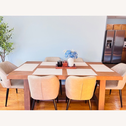 Used Wayfair Linzy Pine Solid Wood Dining Table for sale on AptDeco