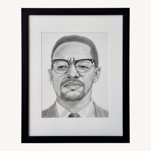 Used Malcolm X Pencil Sketch for sale on AptDeco