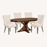Pottery Barn Benchwright Dining Table + Hayes Chairs 