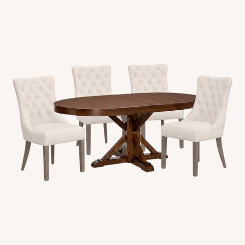 Used Pottery Barn Benchwright Dining Table + Hayes Chairs  for sale on AptDeco