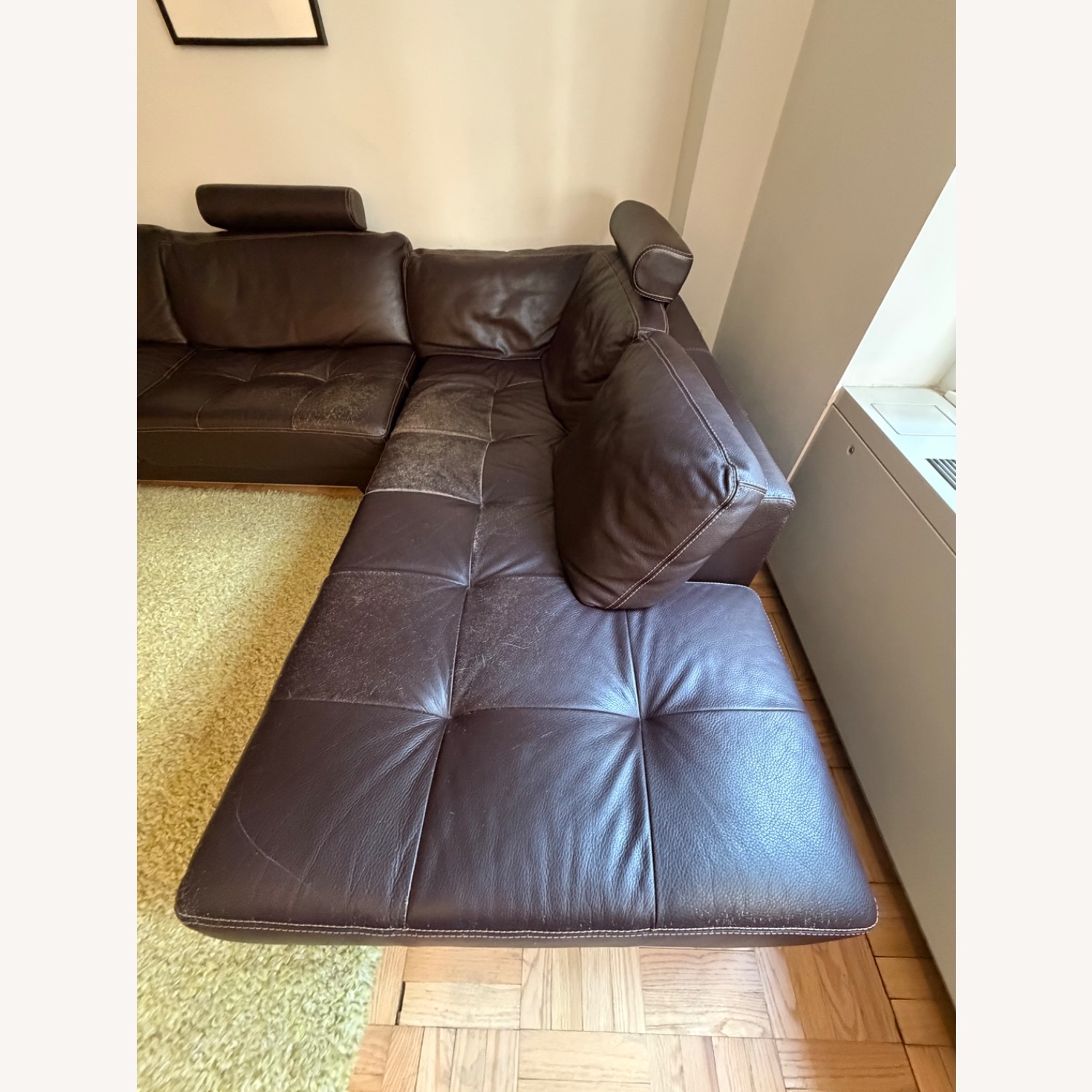 Roche Bobois Dark Brown Leather 2 Piece Sectional - image-5