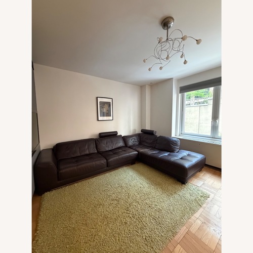 Used Roche Bobois Dark Brown Leather 2 Piece Sectional for sale on AptDeco