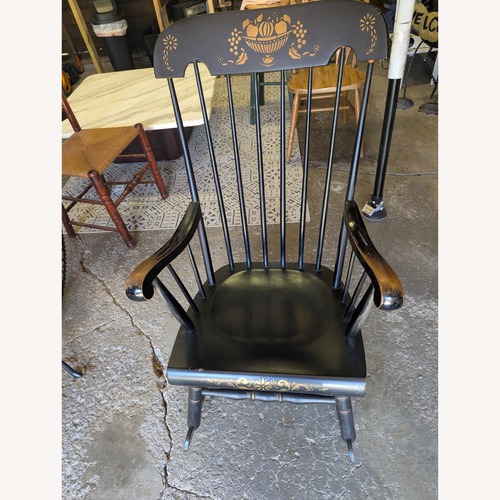 Used Nichols & Stone Black Wood Accent Chair for sale on AptDeco