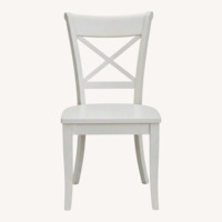 Pottery Barn Aaron White Wood Dining Chairs, Set of 4 