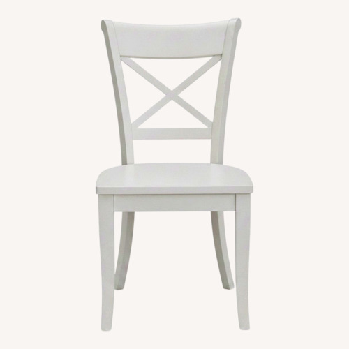 Used Pottery Barn Aaron White Wood Dining Chairs, Set of 4  for sale on AptDeco