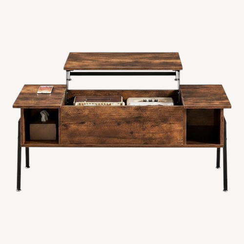Used VECELO Dark Brown Wood Coffee Table for sale on AptDeco
