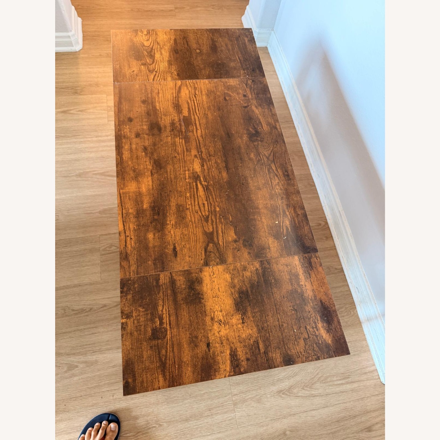 VECELO Dark Brown Wood Coffee Table - image-2