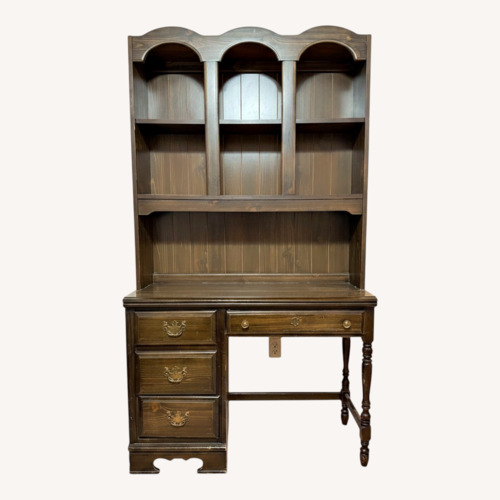 Used Vintage/Antique Dark Brown Wood Desk for sale on AptDeco