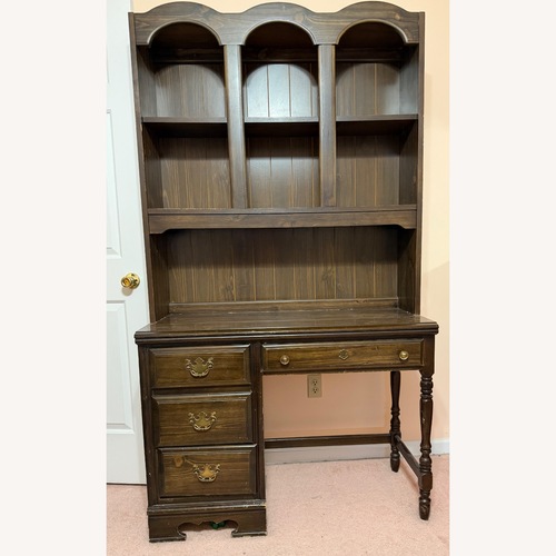 Used Vintage/Antique Dark Brown Wood Desk for sale on AptDeco