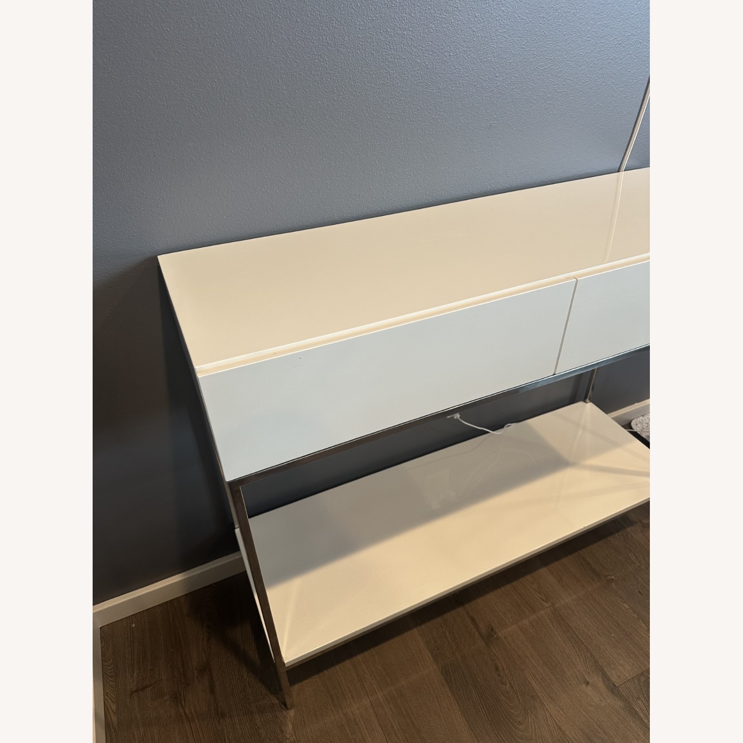 West Elm White Lacquer Storage Console - image-2