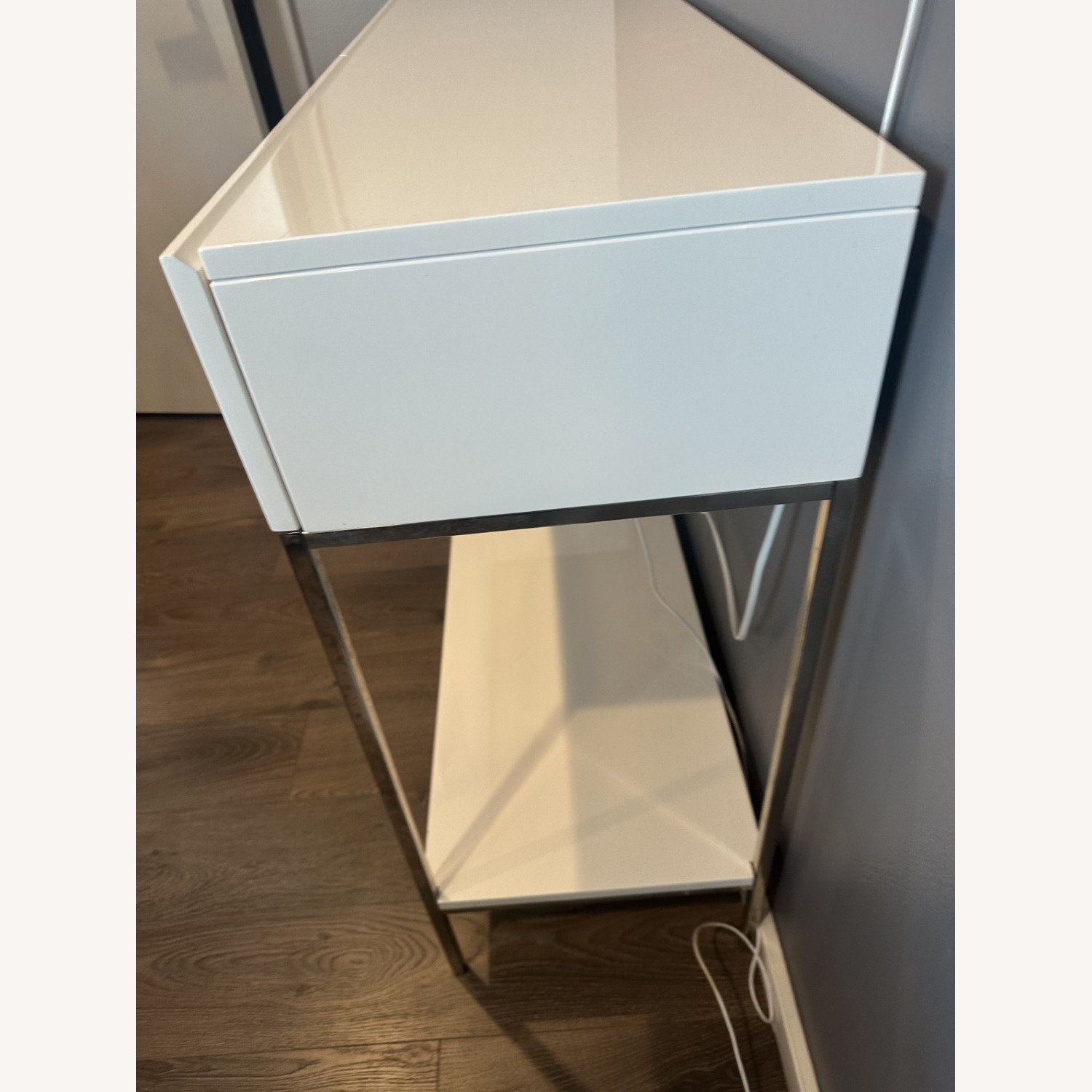 West Elm White Lacquer Storage Console - image-4