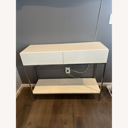 Used West Elm White Lacquer Storage Console for sale on AptDeco