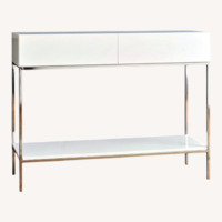 West Elm White Lacquer Storage Console