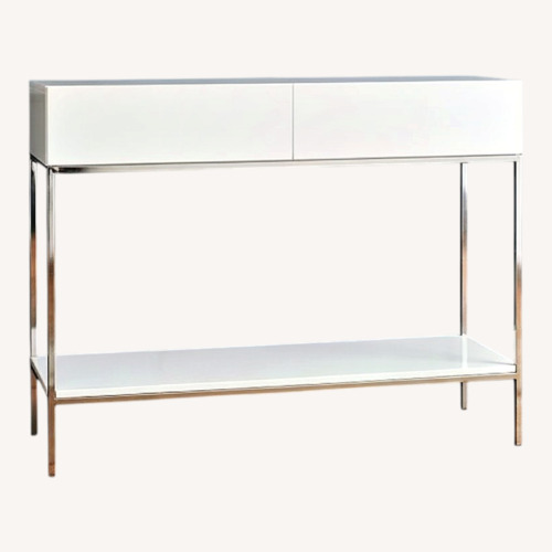 Used West Elm White Lacquer Storage Console for sale on AptDeco