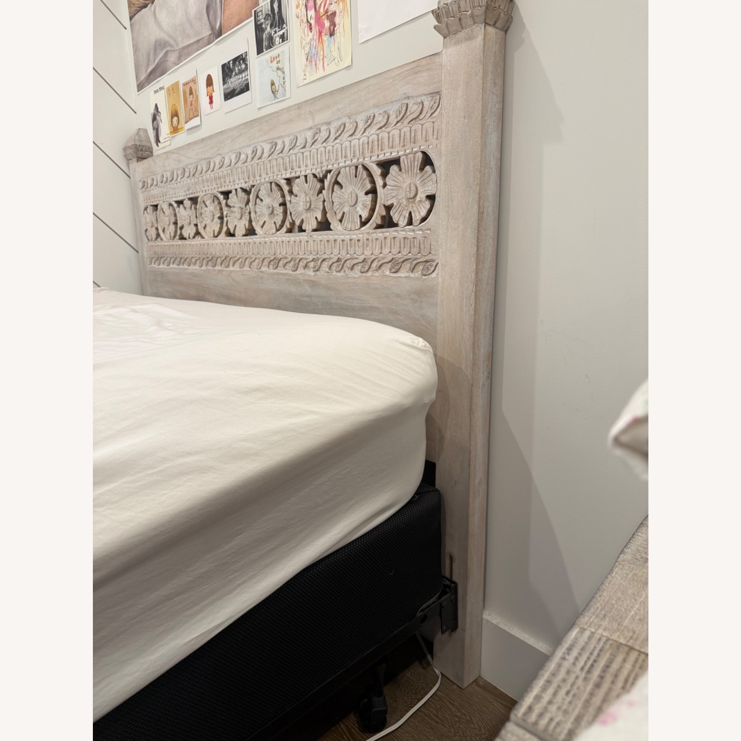 Urban Outfitters White Wood Headboard - image-3