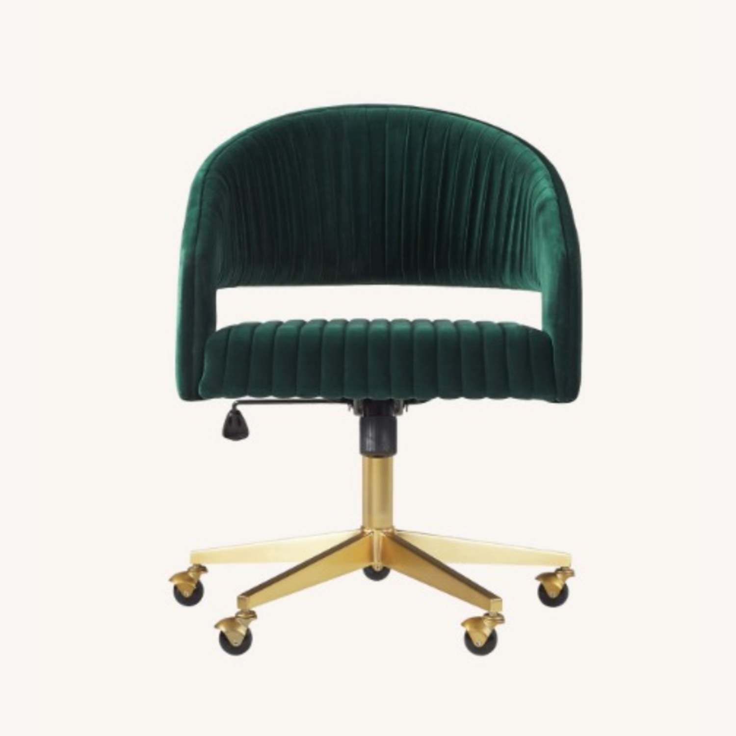 CB2 Channel Green Velvet Office Chair - image-5