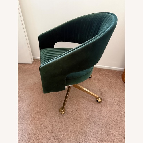 Used CB2 Channel Green Velvet Office Chair for sale on AptDeco