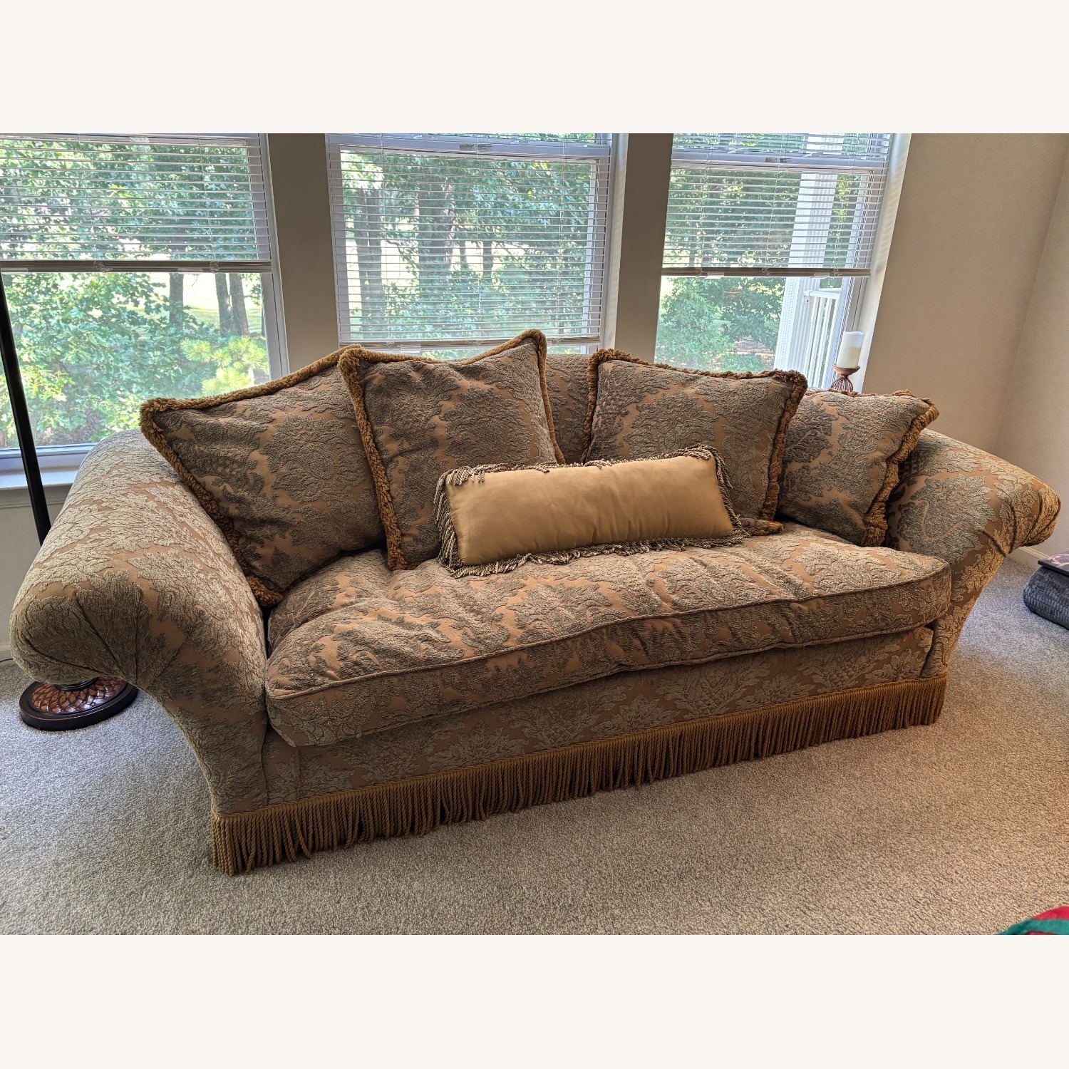 Old Hickory Tannery Gold Fabric 3+ Seater Sofa - image-7