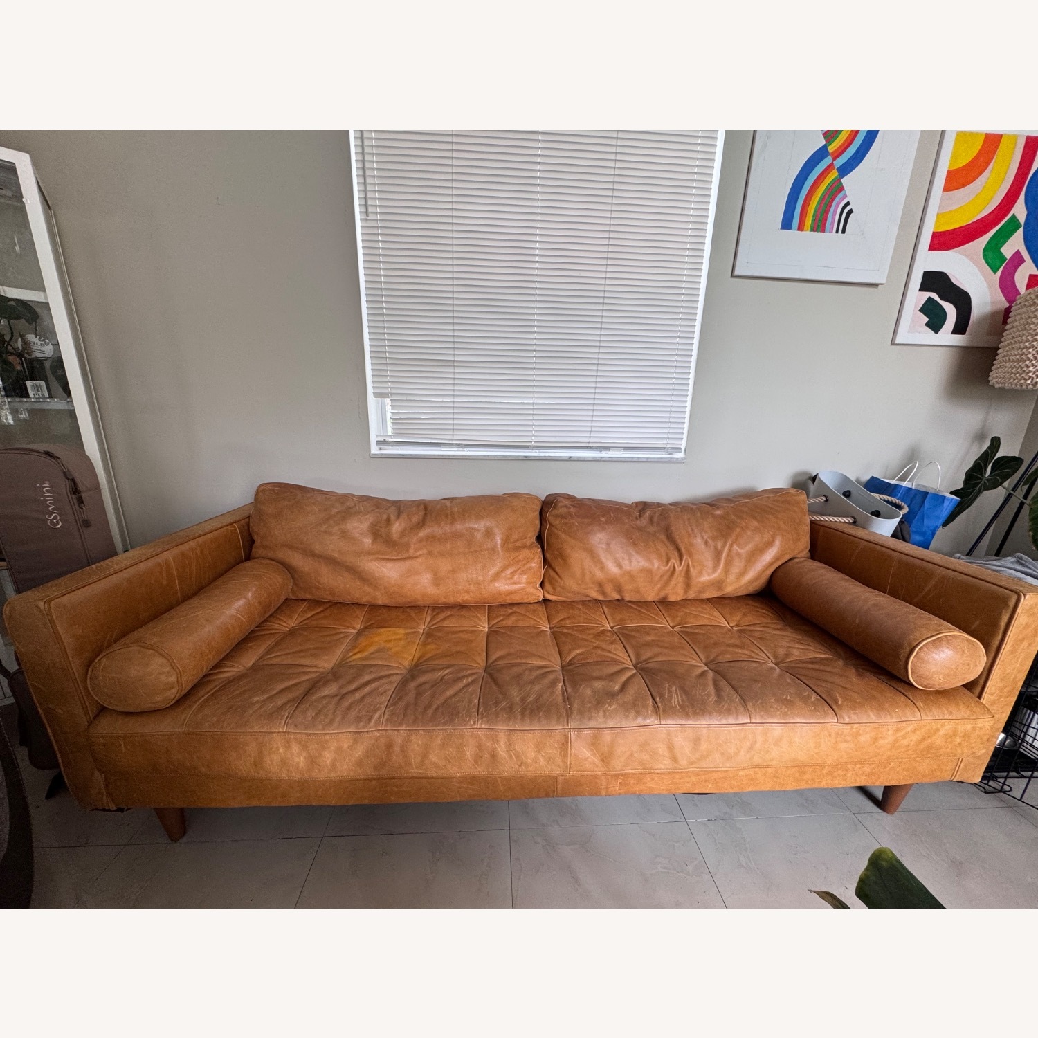 Joybird Briar Natural Leather 3+ Seater Sofa - image-1